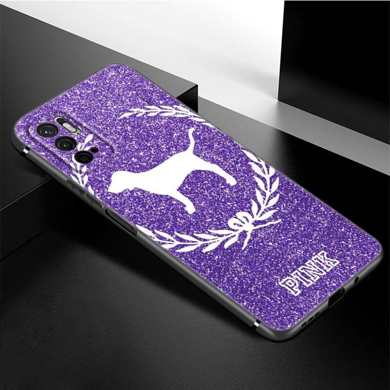 Fashion Pink Love Phone Case For Xiaomi Redmi Note 11 10 9 8 Pro 11T 5G 10T 10S 9S 9T 9i 9C 9A 8T Soft TPU Black Cover Funda