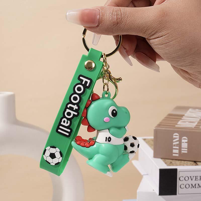 Cartoon Creative Football Dinosaur Keychain Cute Couple Keychain Bag 3D Doll Pendant Gift