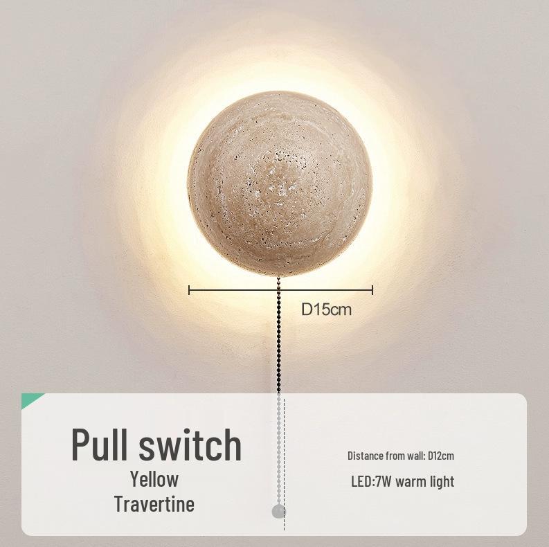 Wabi-Sabi Mid-Century Creme Wandlampe für Schlafzimmer oder Wohnzimmer