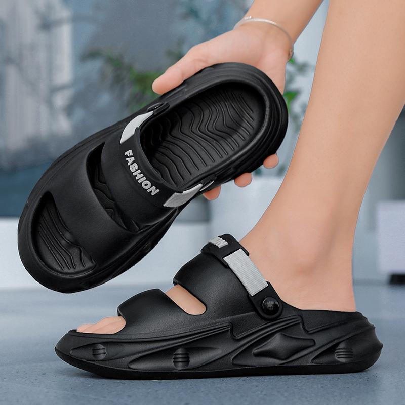 Slippers Men's 2025 Summer Fashion Thick Bottom Stepping On Shit Feeling Increased Sports Wind Sandals Outdoor Non-slip and Wear-resistant One-word D