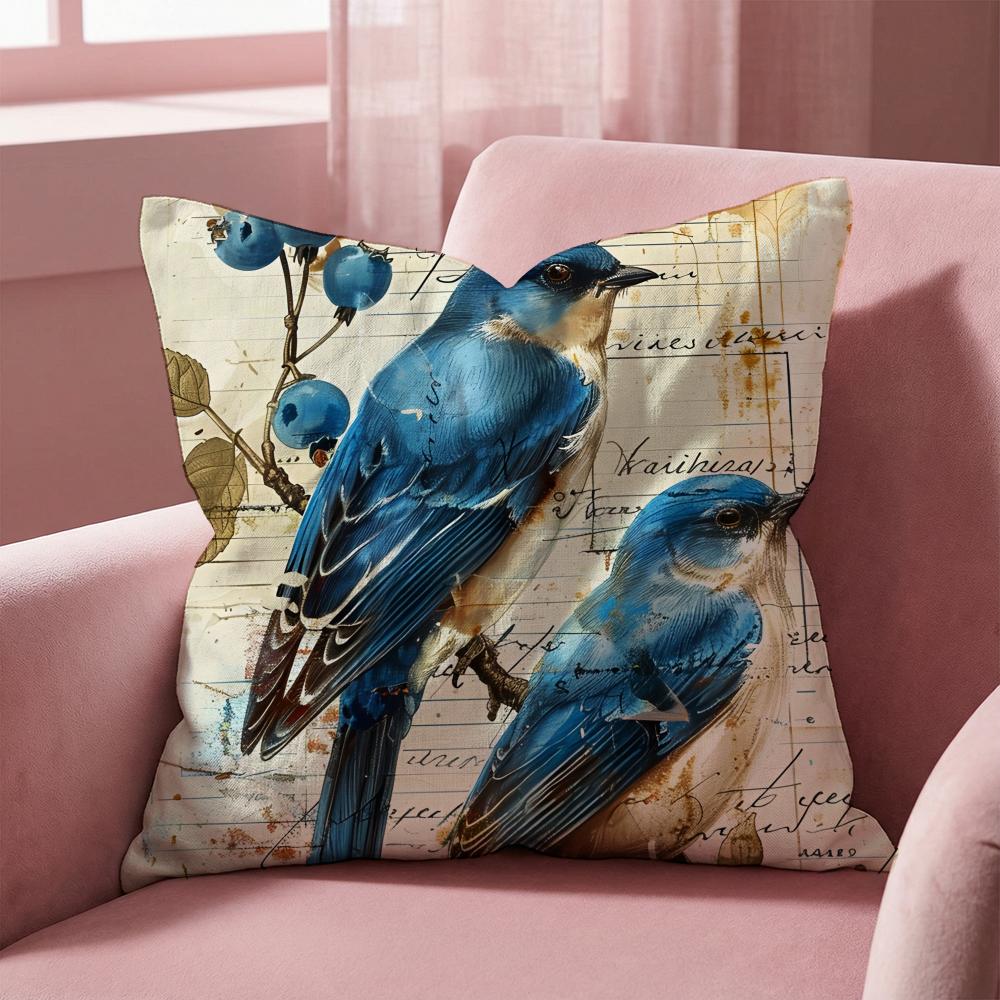 

Lovely Bird Pattern Cushion Cover Multi-Scene Pillow Cover for Home & Car - Reversible, Soft & Durable for Daily Use 30cmx30cm