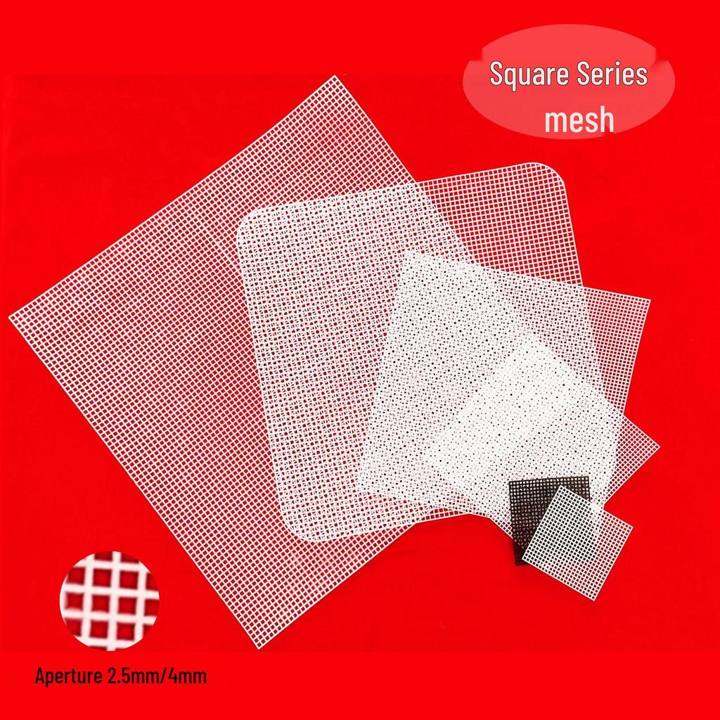 Feuille de Maille en Plastique pour Sacs DIY, Coins Arrondis, Trous Carrés, Diamètre 2,5 mm / 4 mm