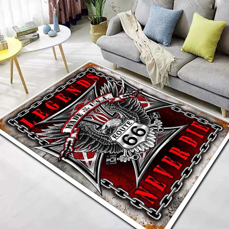 HD Vintage American History Route 66 Mother's Road Carpet Living Room Bedroom Home Decor Kitchen Bathroom Non Slip Carpet Gift