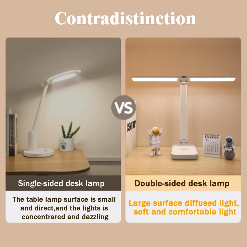 LED Small Book Light, Dimmable Touch Night Light, USB Rechargeable Eye Protection Folding Desk Light, Bedroom Bedside Table