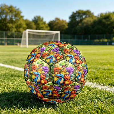 1pc Dinosaur Adventure Theme Soccer Ball Football, Size 5, Lightweight PVC, Outdoor Training Soccer Ball,Gift C6561