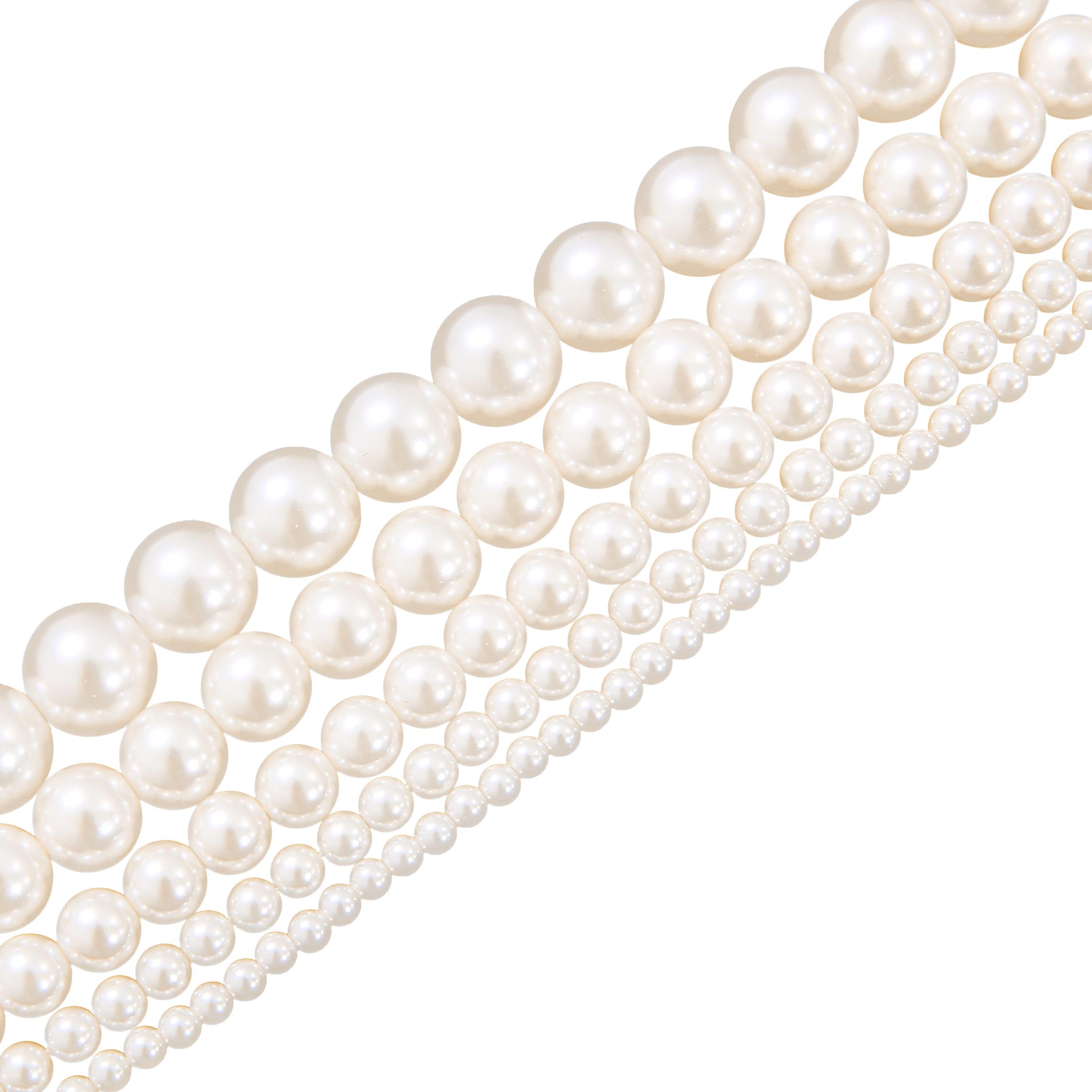 

40-140 шт. Скляні намистини, імітації перлин, вільні розпірні круглі намистини для виготовлення ювелірних виробів, аксесуари для браслетів своїми руками 4mm 105pcs білий