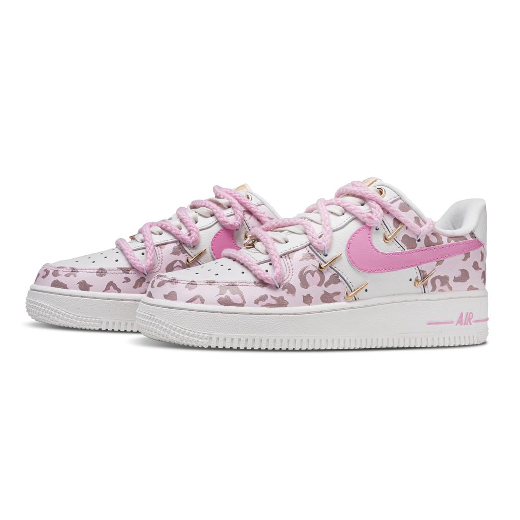 Nike Air Force 1 Růžová Leopardí Kůže Odolná proti oděru Nízké Skateboardové Boty Dámské Růžové FV3654-111(team1333-)