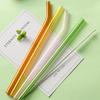8mm 10mm Bar Tumbler Drinking Straight/ Curve Clear Assorted Colors Reusable Multiuse Home Lving Eco Thick Glass Straw Party  Beads