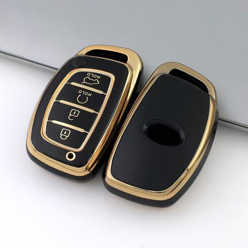 4 Button Key Case For Hyundai Ix35 Ix45 I10 I30 I40 Tucson Santa Fe Rena Sonata Elantra Creta Fashion Tpu Car Key Cover Keychain