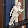 PLA Material Book Supports Creative Space Dancer Bookend, Decorative Walking Figure Unique Bookshelf Ornament for Home Ends Living Room Bedroom
