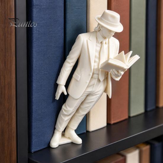 PLA Material Book Supports Creative Space Dancer Bookend, Decorative Walking Figure Unique Bookshelf Ornament for Home Ends Living Room Bedroom