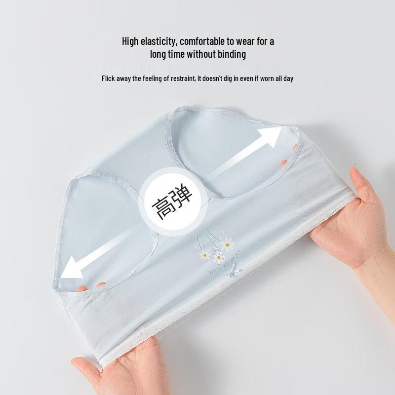 Cosmo Lady Women's Mid-Waist Pure Cotton Lace Trim Briefs (4-Pack)