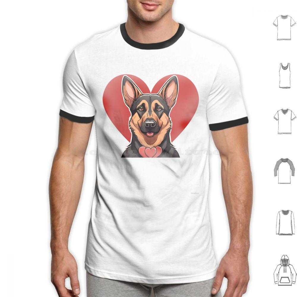 Cute Valentine German Shepherd Dog T Shirt Men Women Kids   Valentine Valentine Dog German Shepherd Cute Dog Dog In Heart