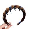 Retro Fabric Wave-patterned Beaded Hairband for Women, Suitable for Face Washing, Travel Accessories.