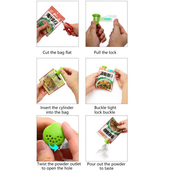 Wall-Mounted Spice Packet Organizer with Lock Lids Seasoning Packet Storage Rack Holds 10 Packets Kitchen Spice Packet Holder for Space-Saving Quick