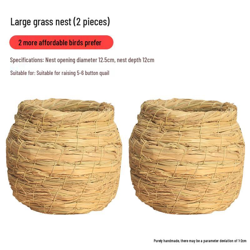 Cockatiel Egg-Laying Nest: Handwoven Tiger Grass Insulated Bird Nest for Warmth and Comfort