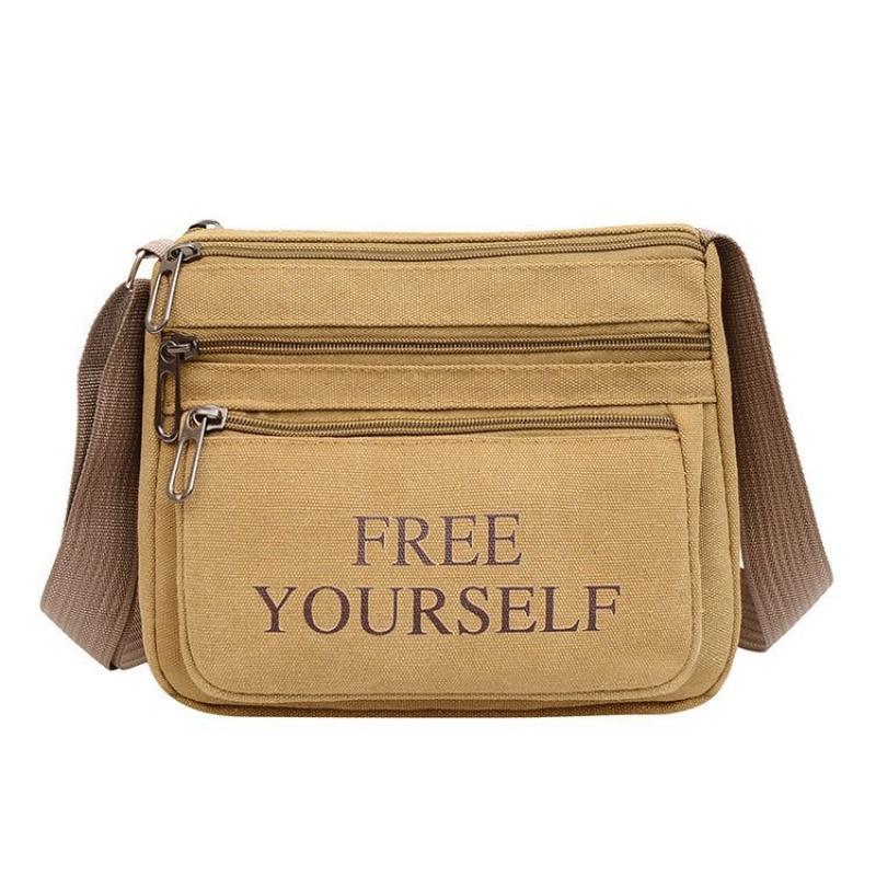 

Многофункциональная мужская сумка для работы с несколькими слоями одноплечевых сумок для бизнеса One Size хаки