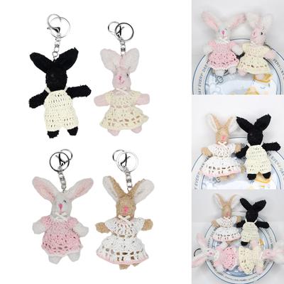 Niedlicher Plüschhasen-Schlüsselanhänger Cartoon-Puppe Spielzeug Anhänger mit großen Ohren Schlüsselring für Frauen Paar Taschenschmuck Autoschlüsselanhänger