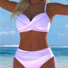 1011 European and American Print Split Two-piece Swimsuit Bikini Flower Series Sexy Beach
