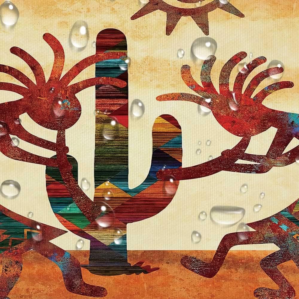 Western Shower Curtain, Kokopelli Native Southwestern Shower Curtain, Aztec Bathroom Curtain, Kokopelli Ethnic Pattern Waterproof Fabric Bathroom