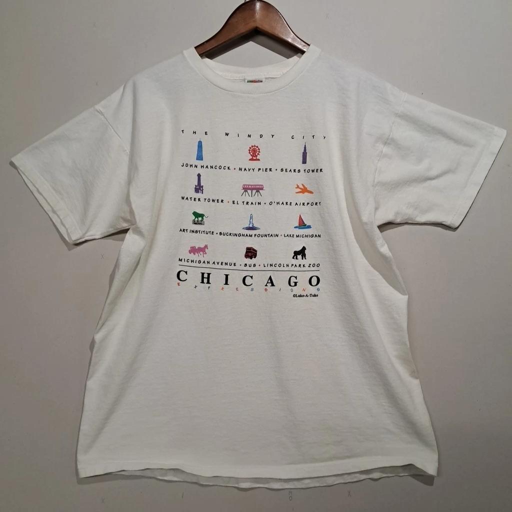 Vintage Chicago T Shirt Luke A Tuke Windy City Mens XL Fruit Of The Loom Heavy