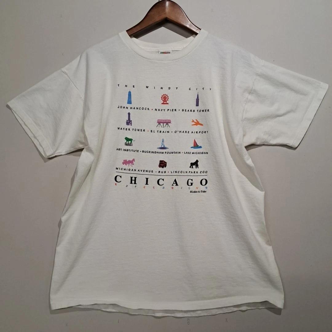 

Vintage Chicago T Shirt Luke A Tuke Windy City Mens XL Fruit Of The Loom Heavy 4XL