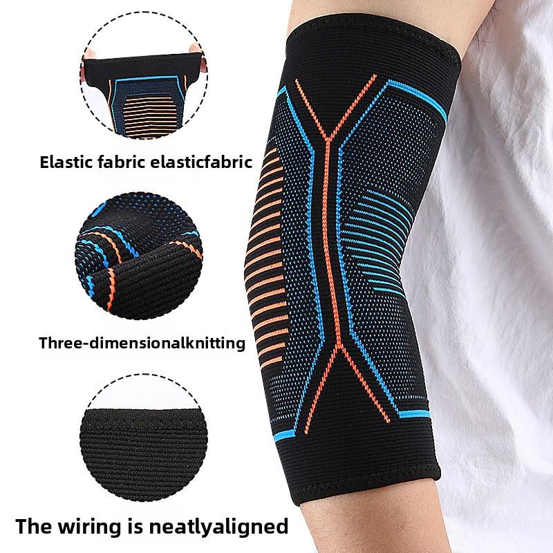Sports de Plein Air Nylon Couleur Contrastée Coude Couverture Ajustement Extensible Élastique Amorti Décompression Basket-ball Fitness Équipement de Protection