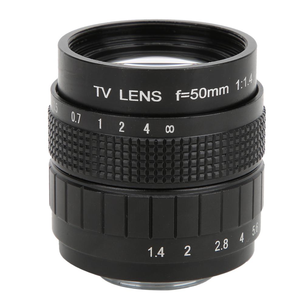 50mm F1.4 C Mount Lens Used with Adapter Ring for Canon Mirrorless Camerablack