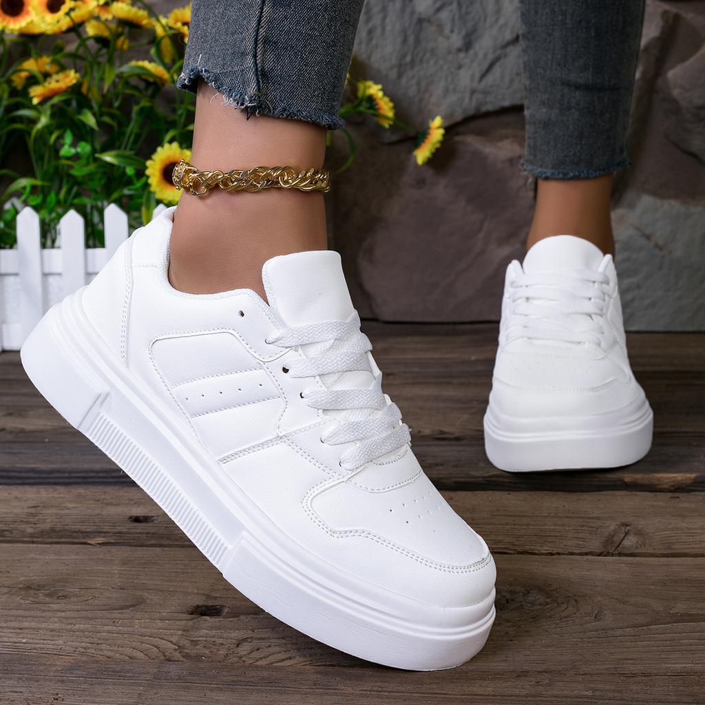 Women Sport Shoes Running Sneaker Comfort Shoes Lace up Breathable White Walking Shoes