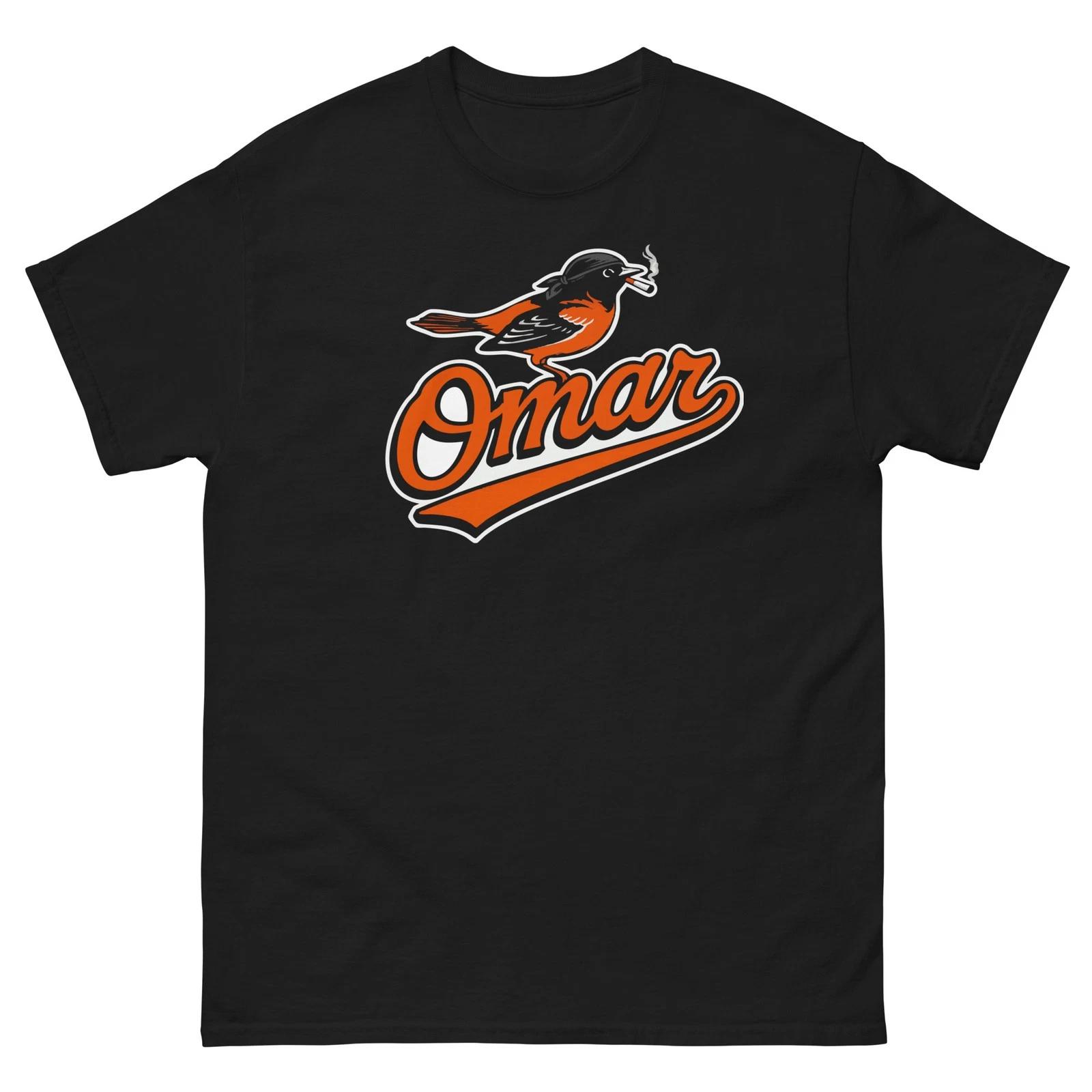 

Omar Coming The Wire Baltimore Black Graphic 100% Cotton T-shirt Mens Tees Top Unisex classic tee S