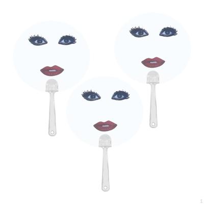 Hand Fan Clear Round Pocket for Wedding Gift Birthday Music Festival