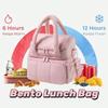 Tumbler Compartment Picnic Bag Double Layer Insulated Bag Portable Cooler Bag  Lunch Carrying