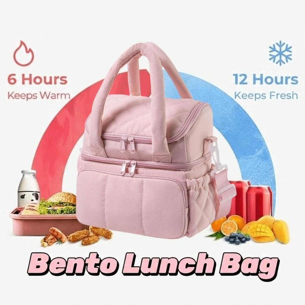 Thickened Picnic Bag Double Layer Insulated Bag Handbag Cooler Bag  Lunch Carrying