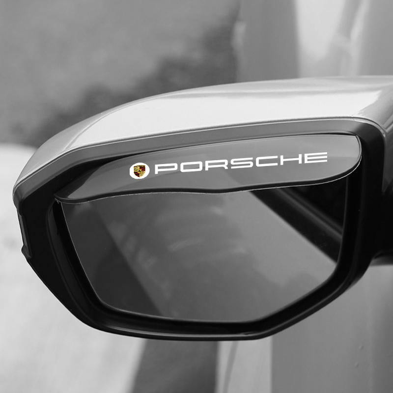 2Pcs Car Rear View Side Mirror Rain Board Sun Visor Eyebrow Guard For Porsche 911 918Spyder 928 944 968 Boxster Cayenne Macan Panamera