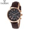 [Tandy] DIA-1901 Diamond Men's Multi-Function Fashion Design Leather Wristwatch Classic Large Dress Watch,Korean popular watches