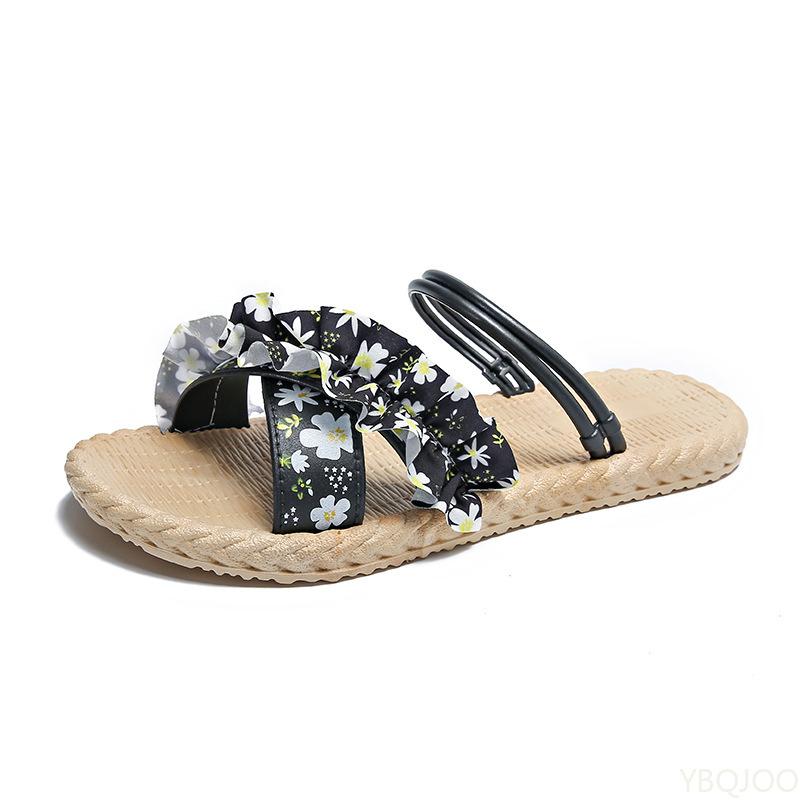 Fashion 2025 New Broken Floral Slippers Women Summer Outdoor Versatile Flats Ladies Non Slip Comfort Sandals Fashion Beach Shoes Zapatos
