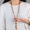 Unisex Tibetan Ethnic Necklace: Versatile, Retro-Style Jewelry with Wooden Accents for Cotton and Linen Outfits