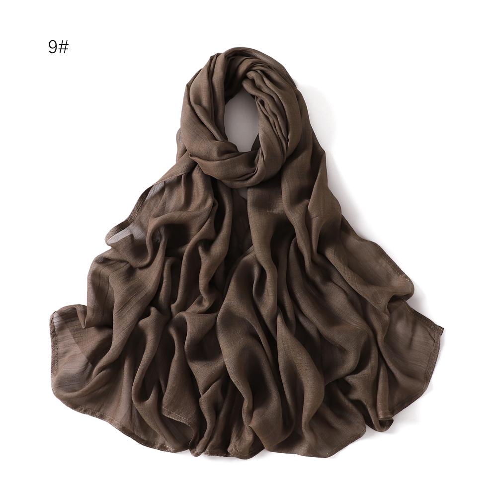 100% Viscose Double Stitches Edge Scarf Hijab Femme Solid Color Long Shawl Muslim Foulard Headscarf Pashmina