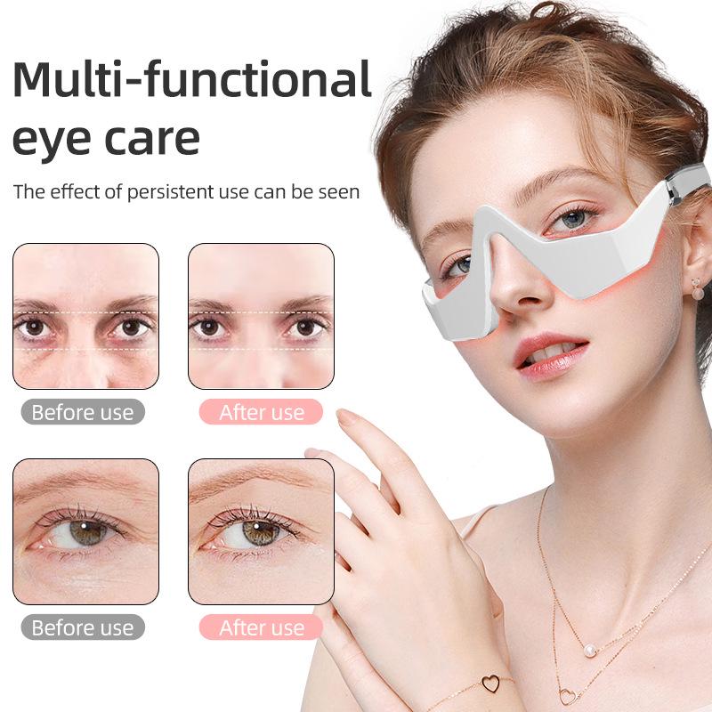 Multifunctional Eye Care Device: Handheld Beauty Massager with Red Light and Essence Application for Home Use.