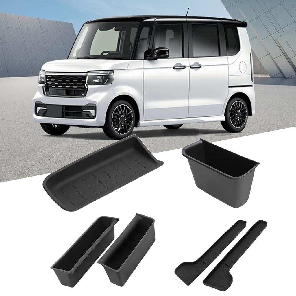 GOOTISOCI Honda 3rd Generation Center Console Passenger Seat Storage Tray Door Storage Box Rubber and Interior Storage Space Protector N-BOX (JF5/JF6)