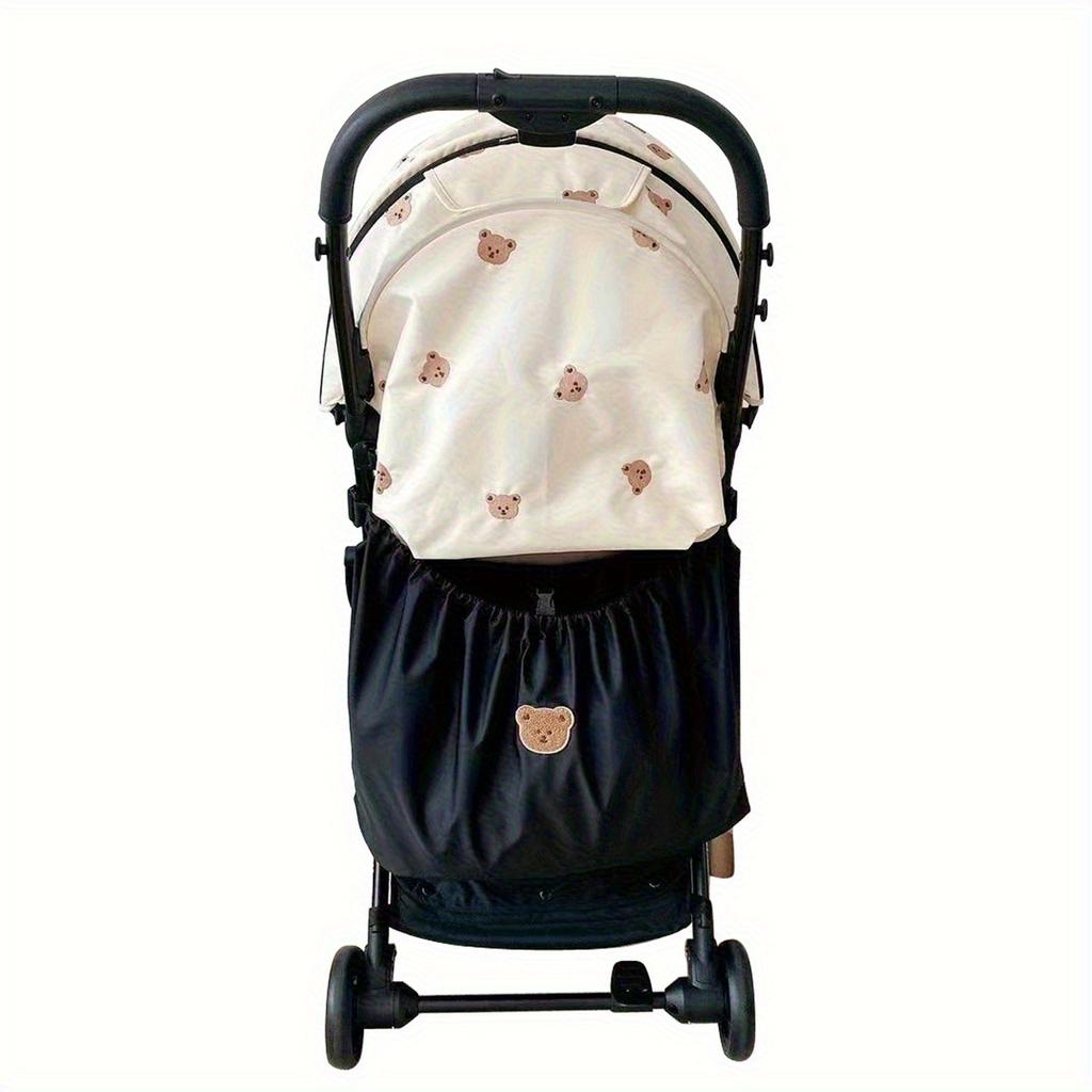 1pc Stroller Bag Lightweight Parent Bag with Bear Design - Large Capacity Storage Pouch for Strollers, Milk Bottles