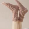Coral velvet socks for women autumn winter thick warm couple home men's mid-tube sleeping socks plush moon floor socks