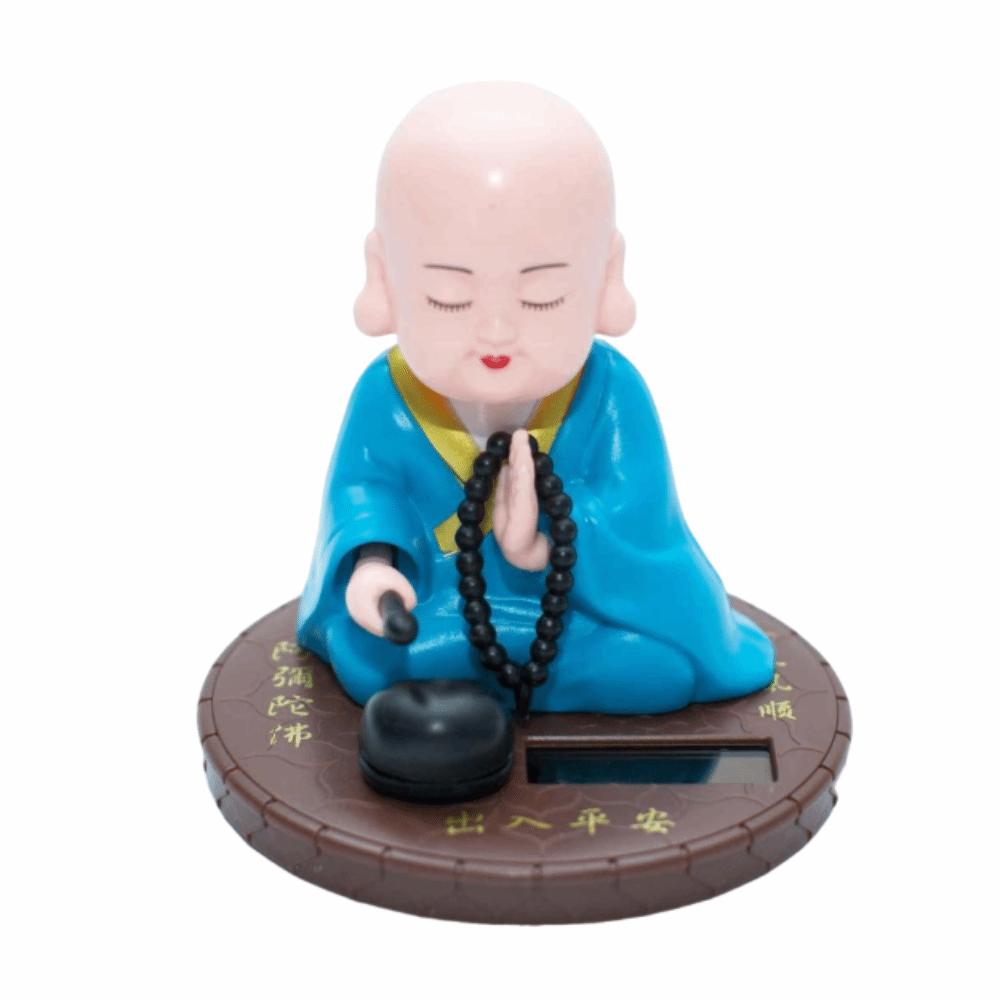 Wealth Coming Beating Wooden Fish Toys Nodding Desktop Buddha Statue  Desktop Mascot S синий