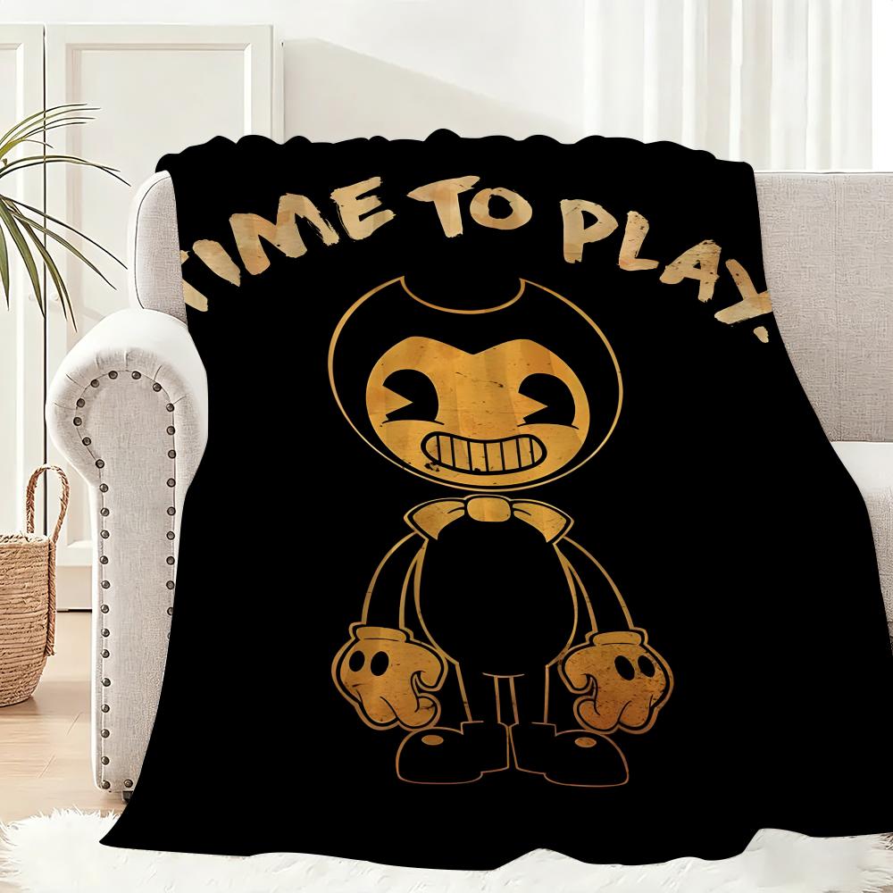 Game B-Bendy And The Ink M-Machine Throw Lightweight 240G Flannel Blanket Soft Skin-Friendly For Summer Cooling