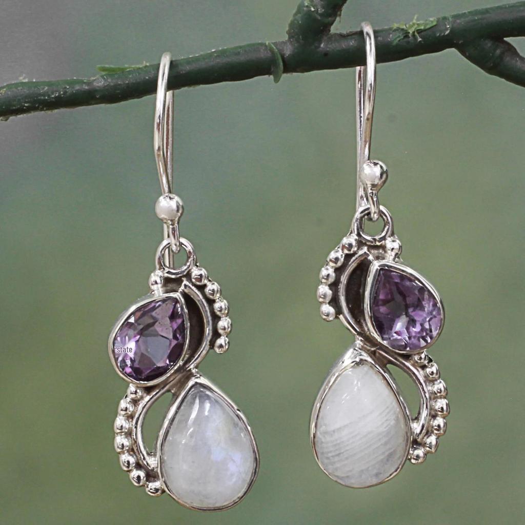 Fray Wish New Blue Topaz Drop Earrings for Women - Creative Rotating Waterdrop Pear Shape