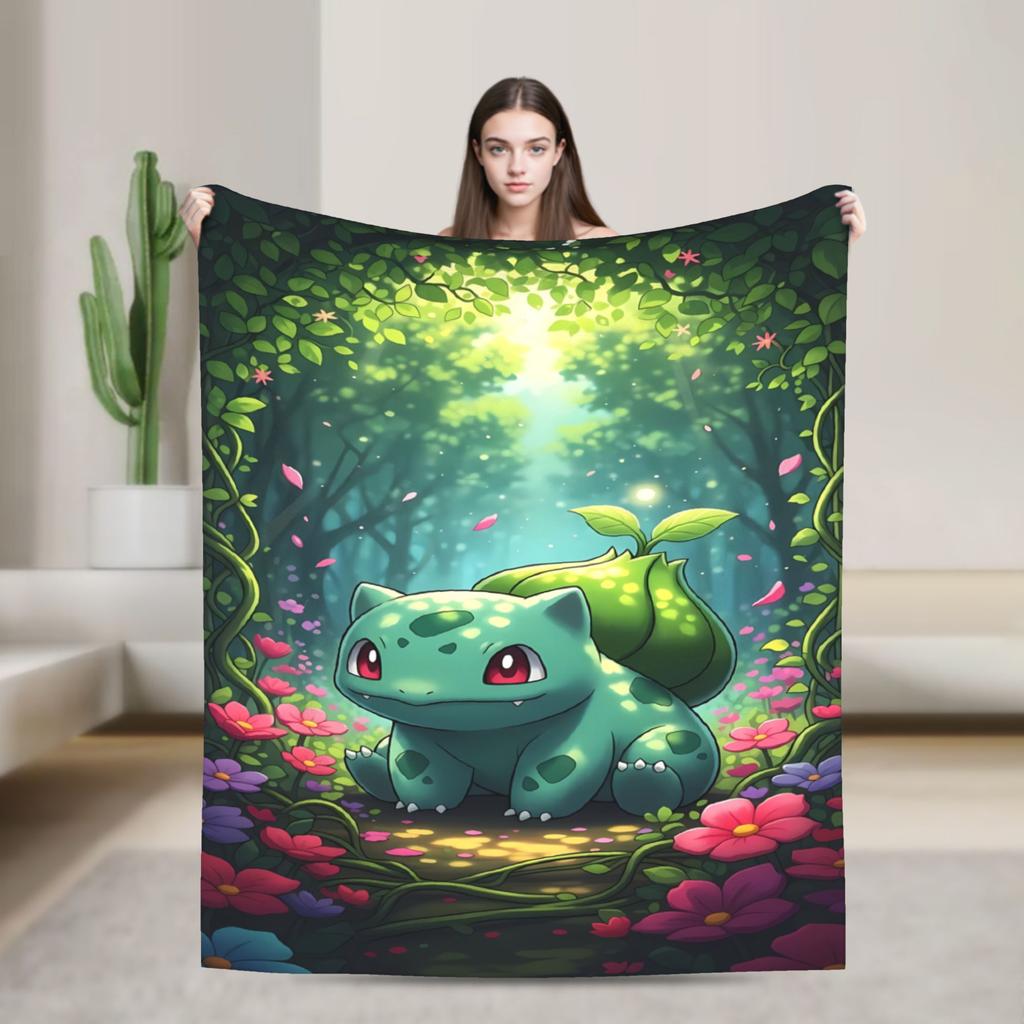 Bulbasaur Bloom Manga Blanket Quality Warm  Bedding Throws Winter Students Couch Chair Sofa Bed Fashion Bedspread
