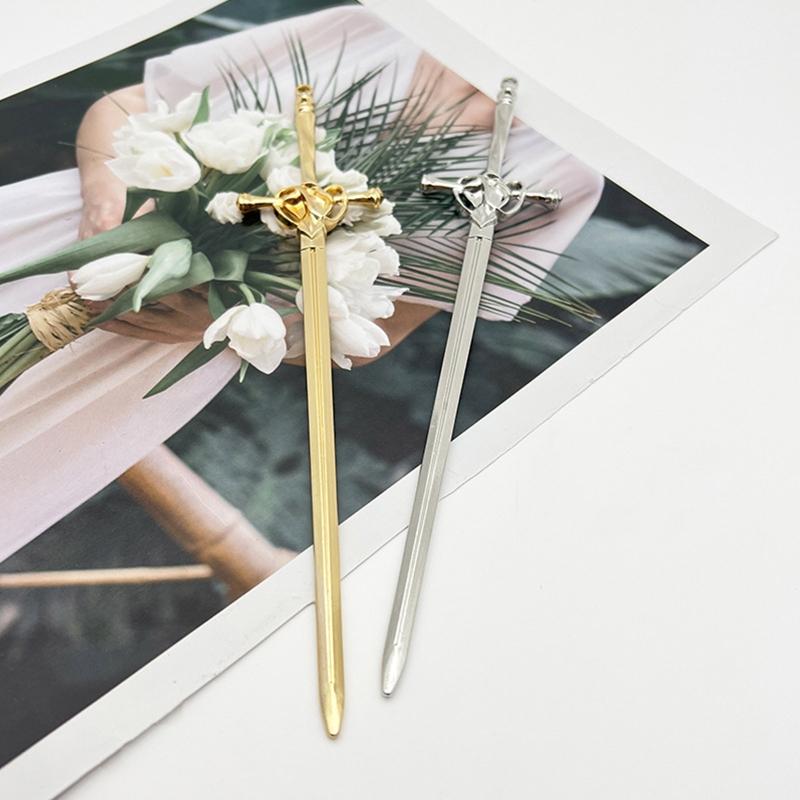 Sword Hairpins Handmade Carved Hair Sticks for Women Chinese Hair Chopsticks for Long Hair Vintage Metal Hair Sticks