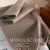 Wool scarf Solid color scarf Women's versatile autumn and winter scarf Thickened warm shawl Simple fringed red scarf