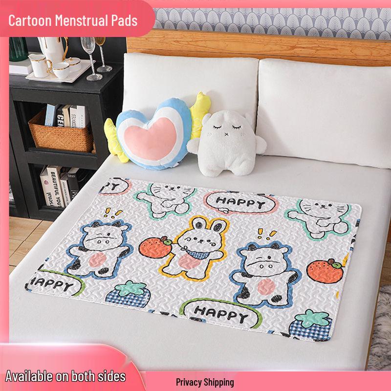 Reversible Cartoon Crawling Mat & Breathable Menstrual Pad for Dorms and Cribs