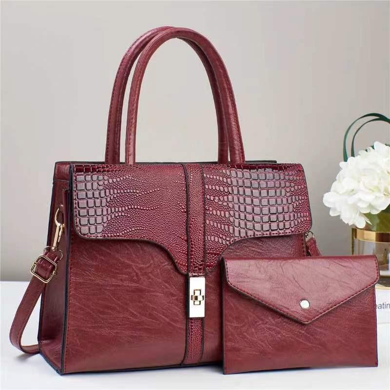 Versatile Stylish Khaki Two-piece Shoulder Tote Bag Set With Spacious Design For Daily Use